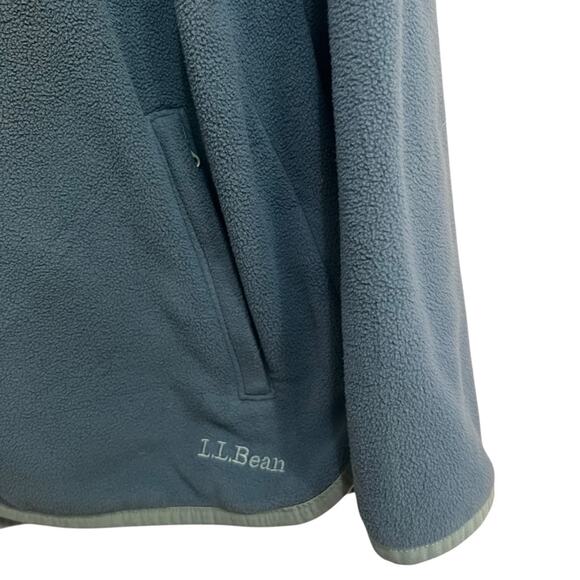 LL Bean Women's XL Feather Fleece Lightweight Full Zip Jacket, Blue, Zip Pockets - Picture 4 of 4